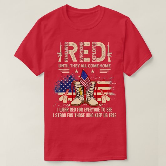 Remember Everyone退役軍人がRED Friday (90) Tシャツ (デザイン正面)