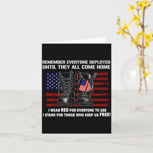 Remember Everyone Deployed Friday Military America カード (黄色い花)