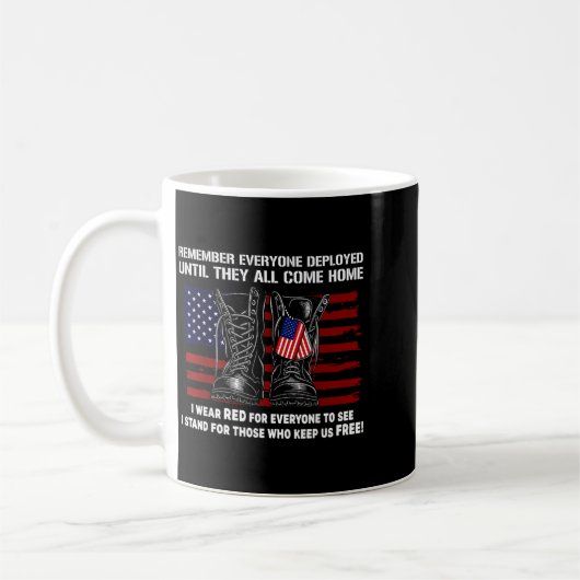 Remember Everyone Deployed Friday Military America コーヒーマグカップ (左)