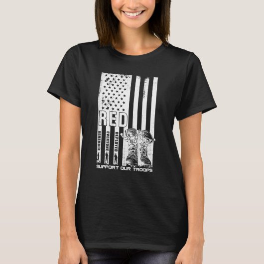 Remember Everyone Deployed Red Friday軍隊 Tシャツ (正面)