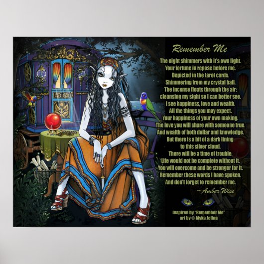 Remember Me Gypsy Fortune Teller Poem Poster ポスター (正面)