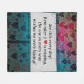 Remember Missing Heart フリースブランケット (正面(横))