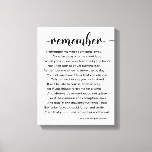 Remember Posal by Christina Georgina Rossetti キャンバスプリント