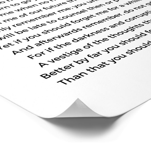 Remember Posal by Christina Georgina Rossetti ポスター (角)