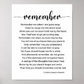 Remember Posal by Christina Georgina Rossetti ポスター (正面)