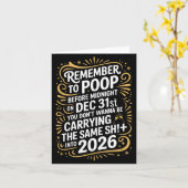 Remember To Op Before Midnight Funny New Year Tee  カード (黄色い花)