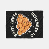 Remember To Plant Seeds Gardening Theme Cute  フリースブランケット (正面(横))