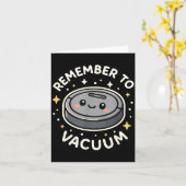 Remember To Vacuum Cute Robot Vacuum Character  カード (黄色い花)