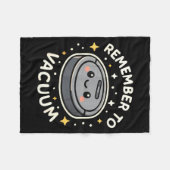 Remember To Vacuum Cute Robot Vacuum Character  フリースブランケット (正面(横))