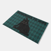 Remember To Wipe Your Paws Cat ドアマット (アングル)
