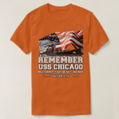 REMEMBER USSシカゴCA136クルーザー海軍退役軍人 Tシャツ (デザイン正面)