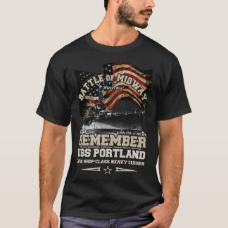 REMEMBER USSポートランドCA33クルーザー退役軍人 Tシャツ