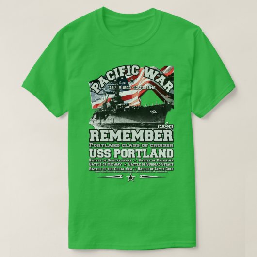 REMEMBER USSポートランドUSクルーザー Tシャツ (デザイン正面)