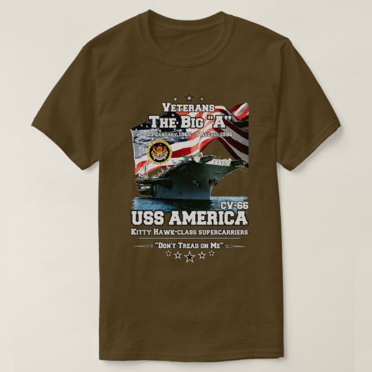 REMEMBER USS America CVACV66退役軍人 Tシャツ (デザイン正面)