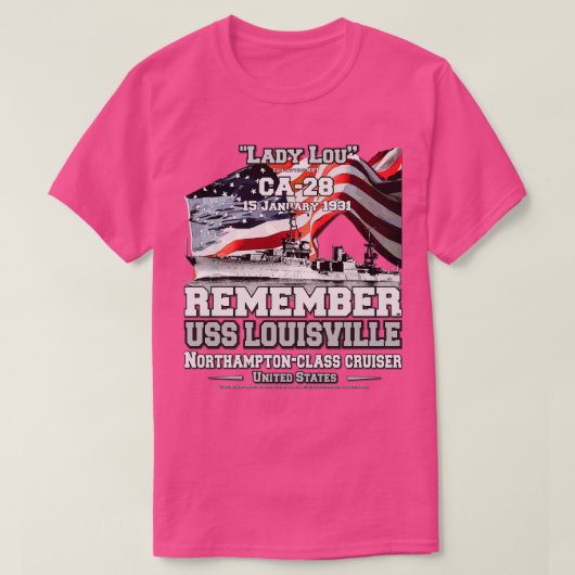 REMEMBER USS Louisville CLCA28クルーザー退役軍人 Tシャツ (デザイン正面)