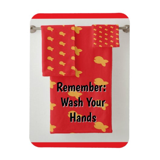 Remember: Wash Your Hands Refrigerator マグネット (縦)