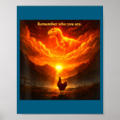 Remember Who Are You Dinosaur Chicken Cool Funny G ポスター (正面)