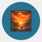 Remember Who Are You Dinosaur Chicken Cool Funny G ラウンドシール (正面)