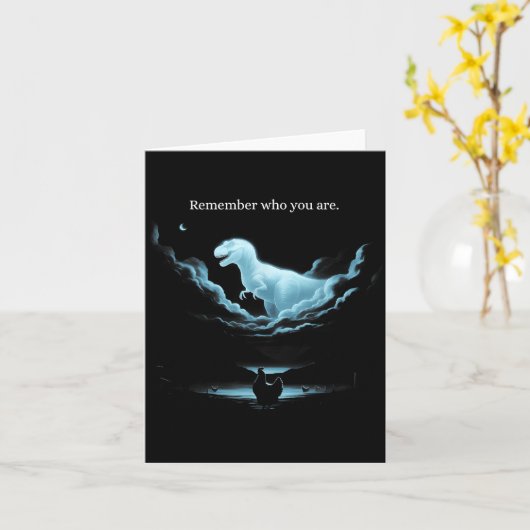 Remember Who Are You Dinosaur Chicken Meme Evoluti カード (黄色い花)