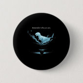 Remember Who Are You Dinosaur Chicken Meme Evoluti 缶バッジ (正面)