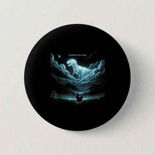 Remember Who You Are Chicken, Funny Evolution Joke 缶バッジ (正面)