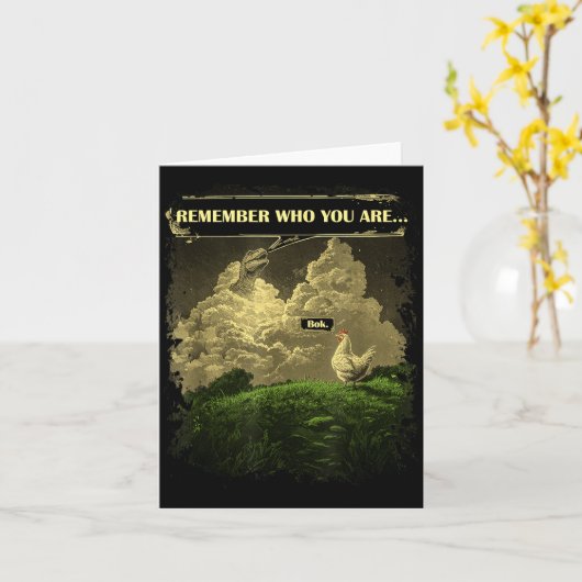 Remember Who You Are Funny Chicken Dinosaur Evolut カード (黄色い花)