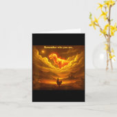 Remember Who You Are Funny Evolution Meme Chicken  カード (黄色い花)