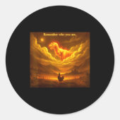 Remember Who You Are Funny Evolution Meme Chicken  ラウンドシール (正面)