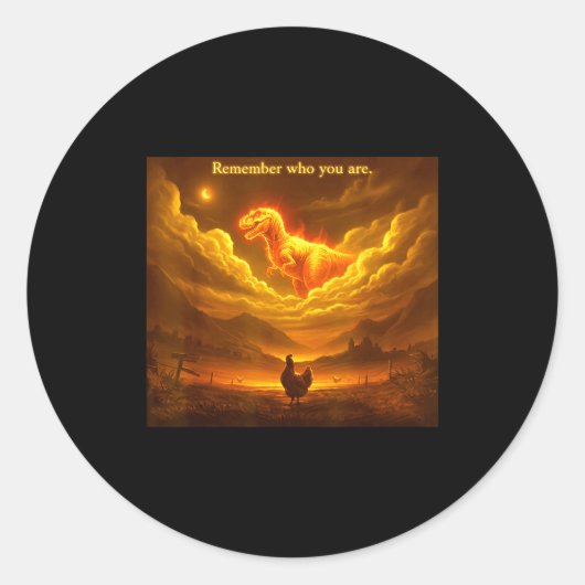 Remember Who You Are Funny Evolution Meme Chicken  ラウンドシール (正面)