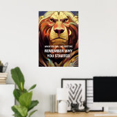 Remember Why Lion やる気を起こさせる引用文 ポスター (ホームオフィス)