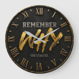 Remember Why You Started Motivational Decor ラージ壁時計