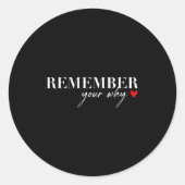 Remember Your Why Funny Sarcastic Insrational Quot ラウンドシール (正面)