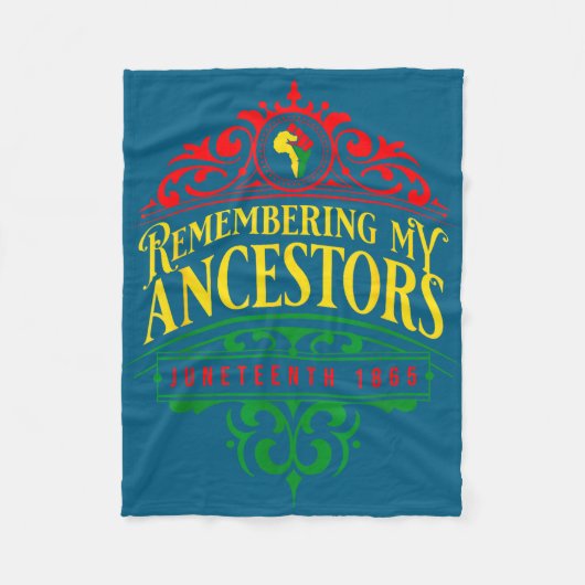 Remembering ancestors juneteenth 1865 pride black フリースブランケット (正面)