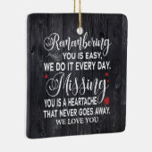 Remembering You Memorial引用文パーソナライズされた写真 セラミックオーナメント (右)