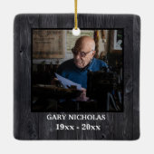 Remembering You Memorial引用文パーソナライズされた写真 セラミックオーナメント (裏面)