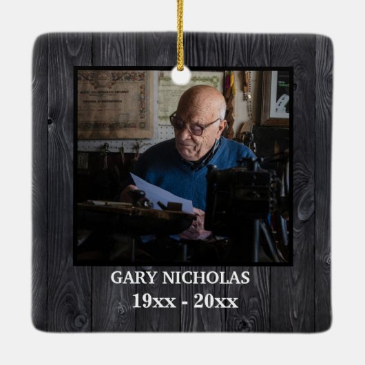 Remembering You Memorial引用文パーソナライズされた写真 セラミックオーナメント (裏面)