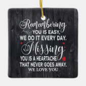 Remembering You Memorial引用文パーソナライズされた写真 セラミックオーナメント (正面)