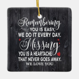 Remembering You Memorial引用文パーソナライズされた写真 セラミックオーナメント
