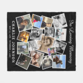 Remembrance 17 Photo Collage Funeral Memorial フリースブランケット (正面(横))