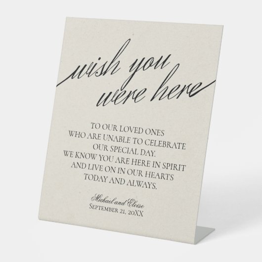 Remembrance Black & White In Loving Memory Wedding 台座サイン (正面)