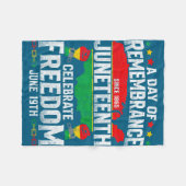 Remembrance celebrate freedom juneteenth black フリースブランケット (正面(横))