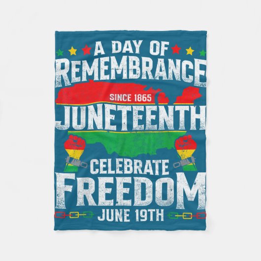 Remembrance celebrate freedom juneteenth black フリースブランケット (正面)