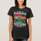 Remembrance celebrate freedom juneteenth black tシャツ (正面)