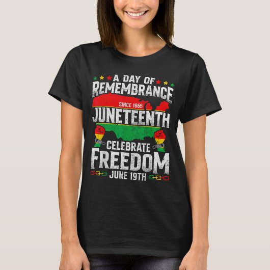 Remembrance celebrate freedom juneteenth black tシャツ (正面)