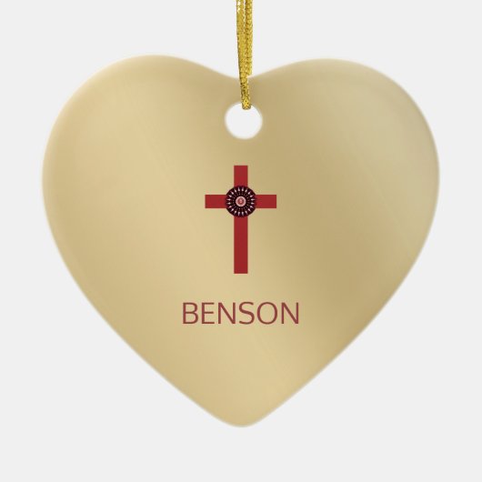 Remembrance Cross Personalized Pet Memorial セラミックオーナメント (正面)