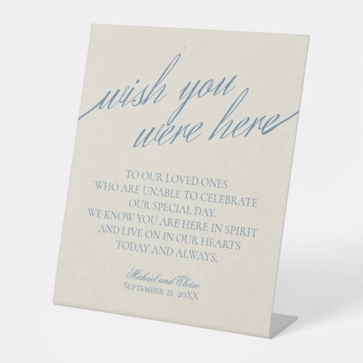 Remembrance Dusty Blue In Loving Memory Wedding 台座サイン (正面)