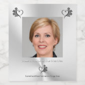 Remembrance for Loved One,ハートとバラ，写真 ワインラベル (シングルラベル)