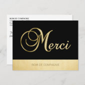 Remerciement MERCI AffiresまたはNoir avecのロゴ ポストカード (正面/裏面)