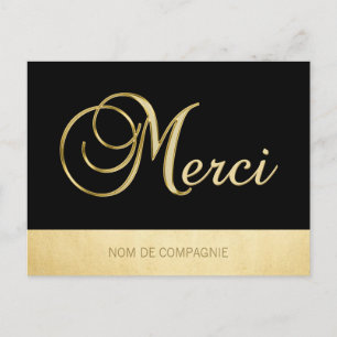 Remerciement MERCI AffiresまたはNoir avecのロゴ ポストカード