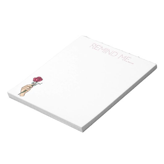 Remind Me Hand Held Red Rose ノートパッド (回転)